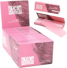 ACE Pink 40 Booklets of 1 1/4 Size Unbleached Rolling Papers